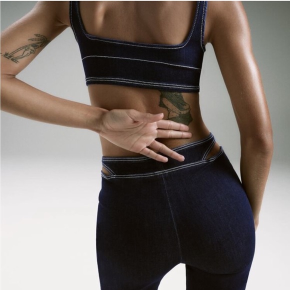 Zara Stretch Denim Bra Top NEW - Picture 4 of 8